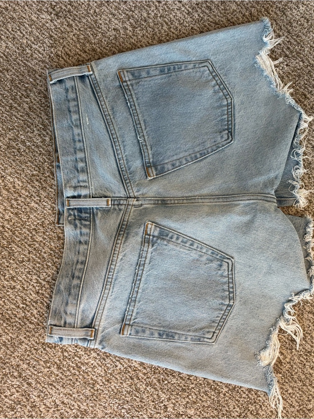 Agolde Light Blue High-Rise Cutoff Denim Shorts - Picture 2 of 3